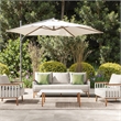 Pemberly Row 4-Piece Teak and Aluminum Patio Conversation Set in Sand Dune