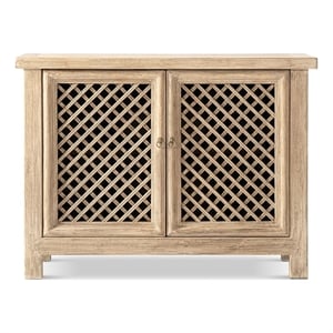 Pemberly Row 51&quot Reclaimed Pine Lattice 2-Door Storage Cabinet in Natural Brown