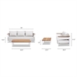 Pemberly Row 2-Piece Teak and Aluminum Outdoor Sofa and Table Patio Set in Gray