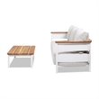 Pemberly Row 2-Piece Teak and Aluminum Outdoor Sofa and Table Patio Set in Gray