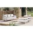 Pemberly Row 4-Piece Teak and Aluminum Outdoor Patio Conversation Set in Gray