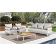 Pemberly Row 4-Piece Teak and Aluminum Outdoor Patio Conversation Set in Gray