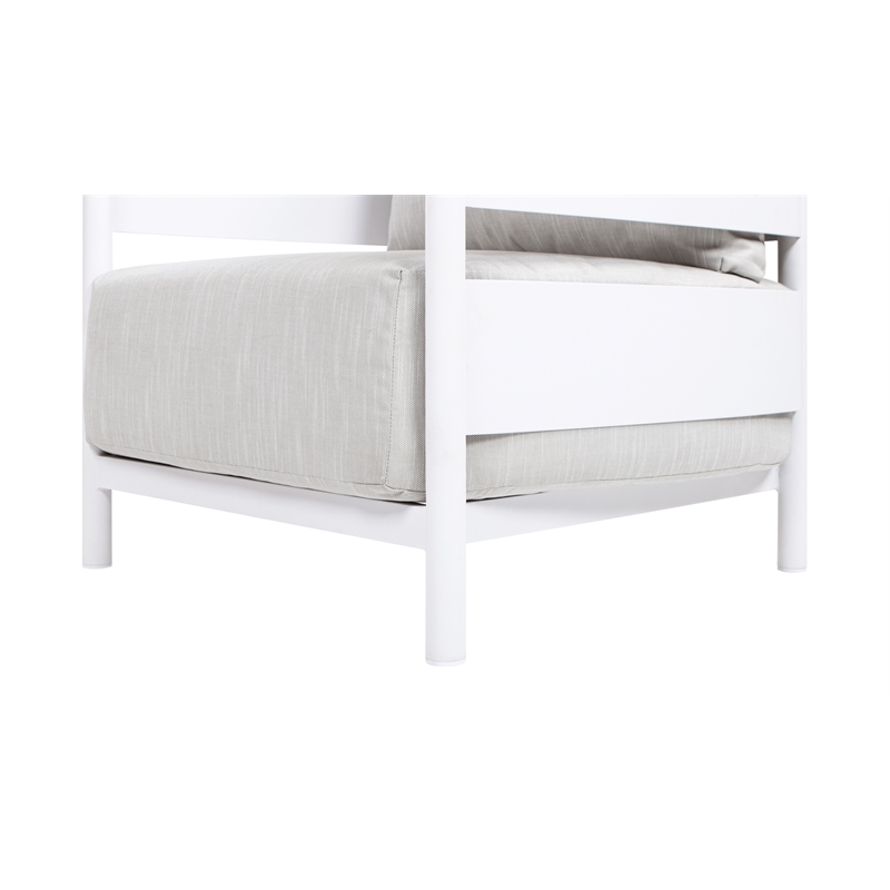 Pemberly Row 4-Piece Teak and Aluminum Outdoor Patio Conversation Set in Gray