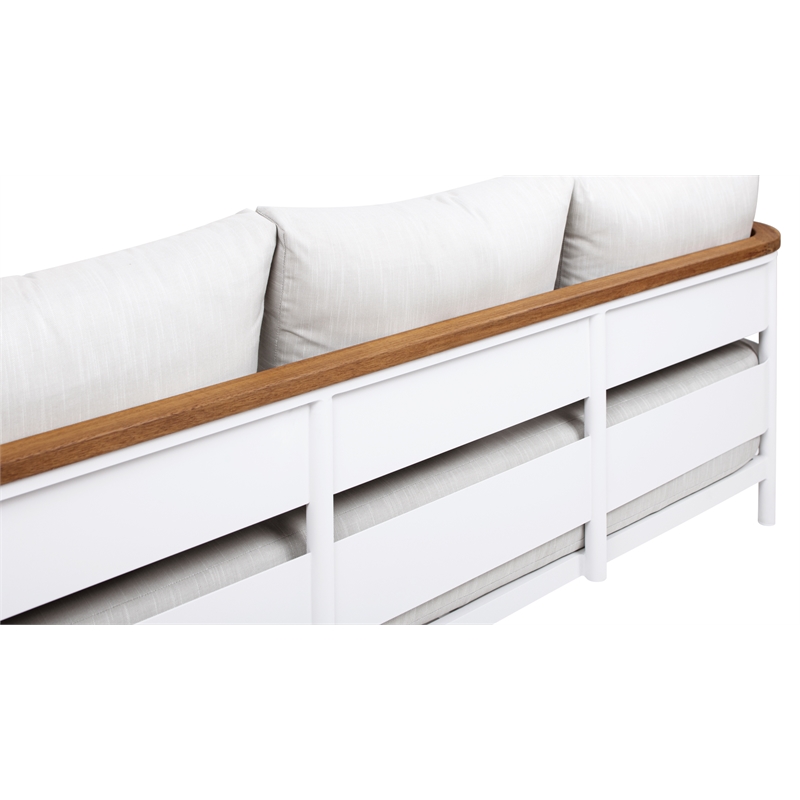 Pemberly Row 4-Piece Teak and Aluminum Outdoor Patio Conversation Set in Gray