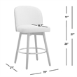 Pemberly Row Upholstered Swivel Counter Stool Set of 2 in Off White Boucle