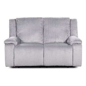 Pemberly Row 62&quot 2-Power Motion Loveseat Sofa in Moon Gray Corduroy
