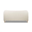 Pemberly Row King Curved Headboard Upholstered Platform Bed in Beige Chenille