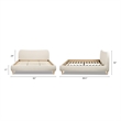 Pemberly Row King Curved Headboard Upholstered Platform Bed in Beige Chenille