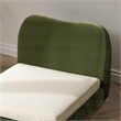 Pemberly Row Upholstered Small to Medium Pet Bed in Olive Green Velvet