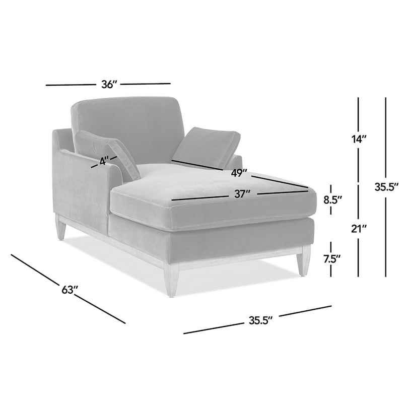 Pemberly Row Farmhouse Chaise Lounge Chair in Burnt Orange Performance Velvet