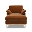 Pemberly Row Farmhouse Chaise Lounge Chair in Burnt Orange Performance Velvet