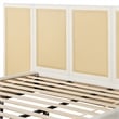 Pemberly Row Extended Headboard Cane Platform Bed in Antique White