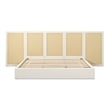 Pemberly Row Extended Headboard Cane Platform Bed in Antique White