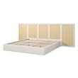 Pemberly Row Extended Headboard Cane Platform Bed in Antique White