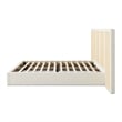 Pemberly Row Extended Headboard Cane Platform Bed in Antique White