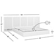 Pemberly Row Extended Headboard Cane Platform Bed in Antique White