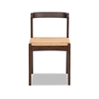 Pemberly Row Contemporary Woven Seat Oak Wood Dining Chair in Dark Brown