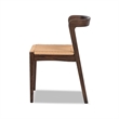 Pemberly Row Contemporary Woven Seat Oak Wood Dining Chair in Dark Brown