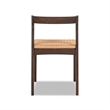 Pemberly Row Contemporary Woven Seat Oak Wood Dining Chair in Dark Brown