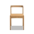 Pemberly Row Woven Seat Oak Wood Dining Chair in Natural Brown