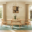 Pemberly Row Woven Seat Oak Wood Dining Chair in Natural Brown