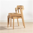 Pemberly Row Woven Seat Oak Wood Dining Chair in Natural Brown