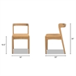 Pemberly Row Woven Seat Oak Wood Dining Chair in Natural Brown