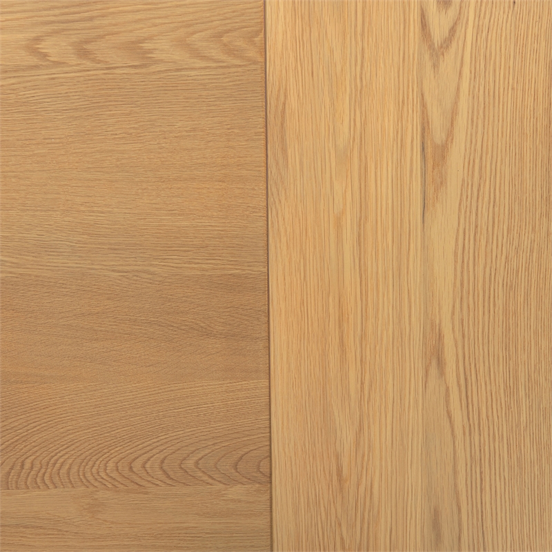 Pemberly Row Solid Oak 6-Piece Extendable Dining Set in Natural Brown