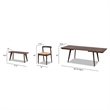 Pemberly Row Solid Oak 7-Piece Extendable Dining Set in Dark Brown