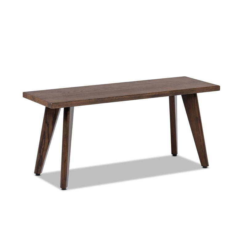 Pemberly Row Solid Oak 7-Piece Extendable Dining Set in Dark Brown