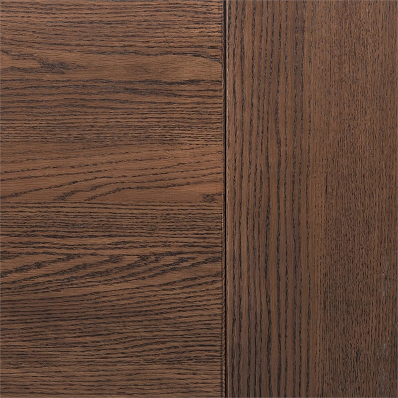 Pemberly Row Solid Oak 7-Piece Extendable Dining Set in Dark Brown