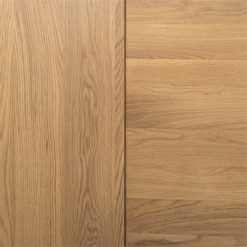 Pemberly Row Solid Oak 7-Piece Extendable Dining Set in Natural Brown