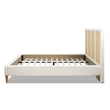 Pemberly Row King Upholstered Cane Back Platform Bed in Antique White