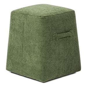 Pemberly Row 14&quot Tapered Square Upholstered Ottoman in Moss Green Teddy