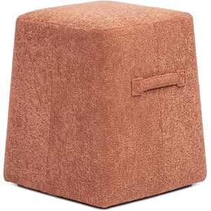 Pemberly Row 14&quot Tapered Square Upholstered Ottoman in Spice Orange Teddy