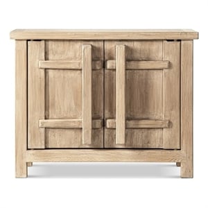 Pemberly Row 48&quot Reclaimed Pine 2-Door Crossbar Storage Cabinet in Natural Brown