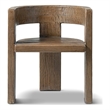 Pemberly Row Reclaimed Elm Sculptural Curved Dining Chair in Medium-Dark Brown