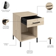 Pemberly Row Nightstand with Drawer in Natural Elm Engineered Wood