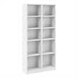 Pemberly Row Contemporary 17W Narrow 5 Shelf Bookcase Set of 2 in White