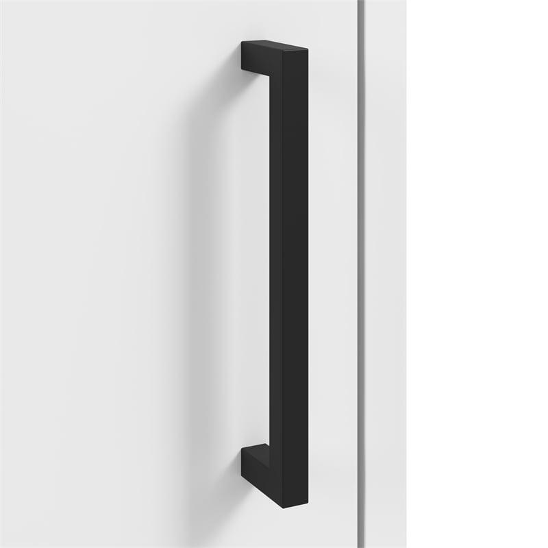 Pemberly Row Low Storage Cabinet with Doors Set of 2 Engineered Wood