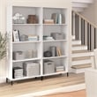 Pemberly Row Contemporary 4 Shelf Bookcase Set of 2 in Engineered Wood