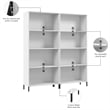 Pemberly Row Contemporary 4 Shelf Bookcase Set of 2 in Engineered Wood