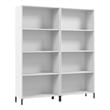 Pemberly Row Contemporary 4 Shelf Bookcase Set of 2 in Engineered Wood