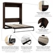 Pemberly Row 65W Queen Murphy Bed in Black Walnut Engineered Wood
