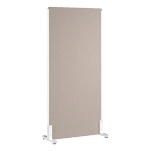 Pemberly Row Contemporary 34W x 72H Freestanding Privacy Screen in Beige