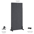 Pemberly Row 34W x 72H Freestanding Privacy Screen in Charcoal