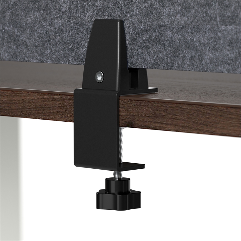 Pemberly Row Contemporary 22W Desktop Privacy Screen in Cool Charcoal