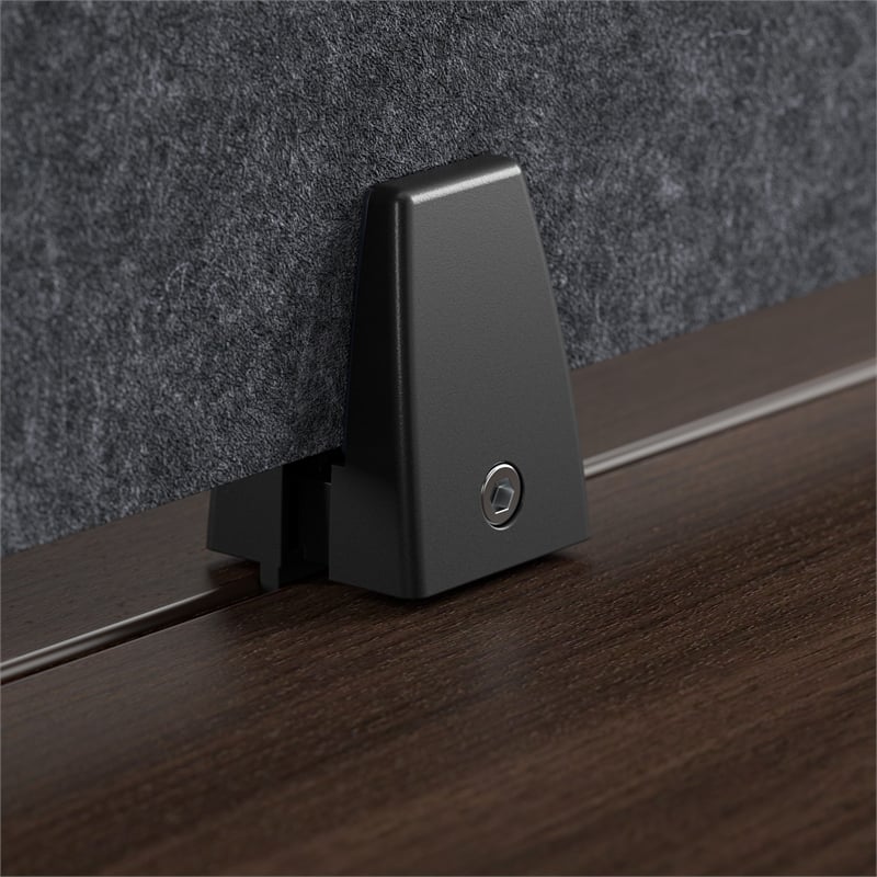 Pemberly Row Contemporary 22W Desktop Privacy Screen in Cool Charcoal