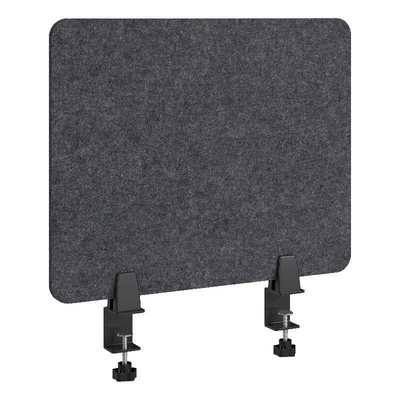 Pemberly Row Contemporary 22W Desktop Privacy Screen in Cool Charcoal