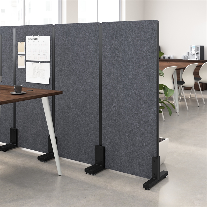 Pemberly Row 24W x 55H Freestanding Privacy Screen in Charcoal